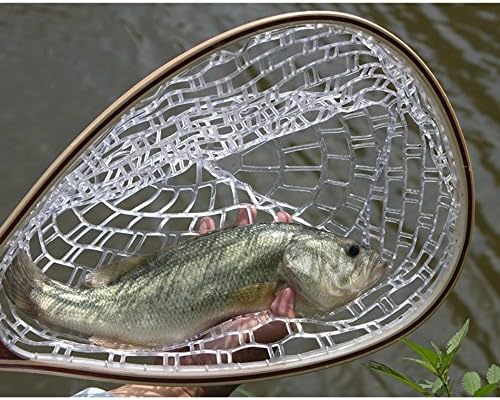 Fly Fishing Landing Net Trout Fishing Net, Soft Rubber Catch and Release Fish Net with Wooden Handle Frame, Gifts for Him - Image 3