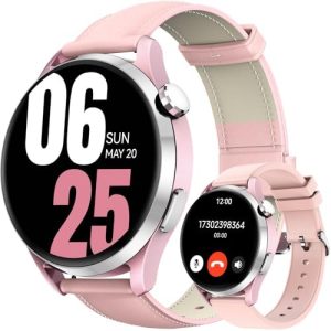Smart Watch for Women, 1.32″ AMOLED Display, Pink Fitness Tracker with Call Function, 170+ Sports Modes, Heart Rate Monitor, 5ATM Waterproof